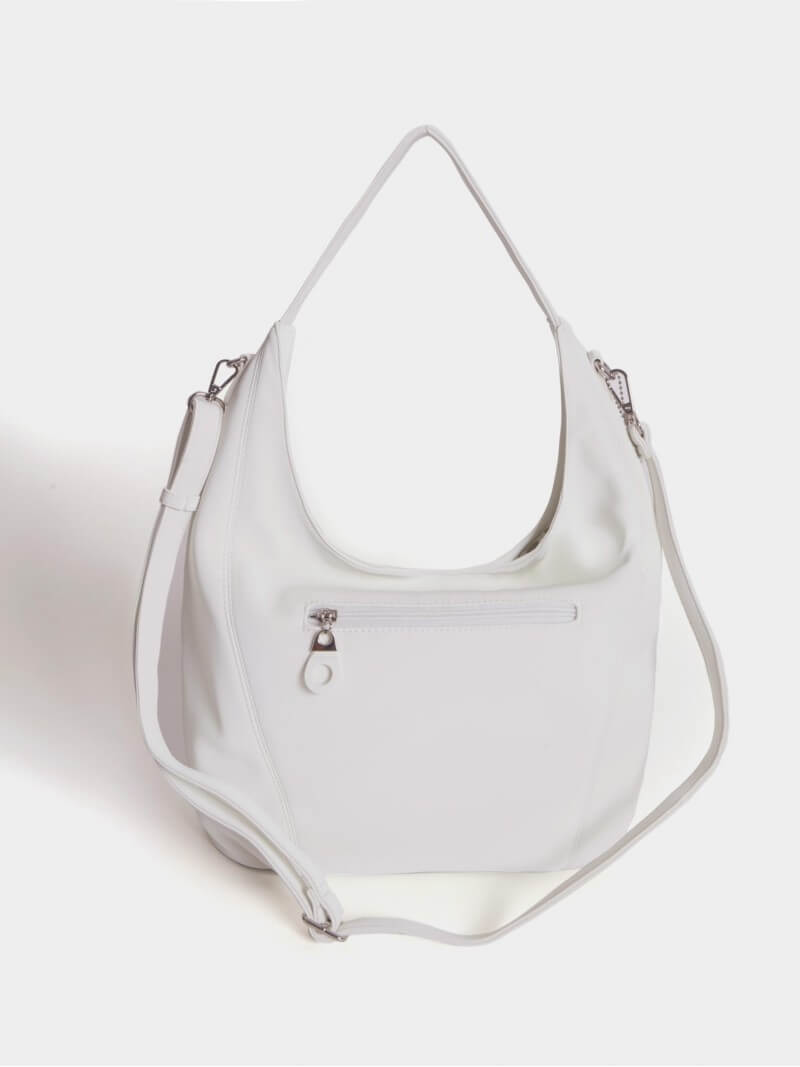 Cartera Tipo Hobo Blanca Mediana Nala