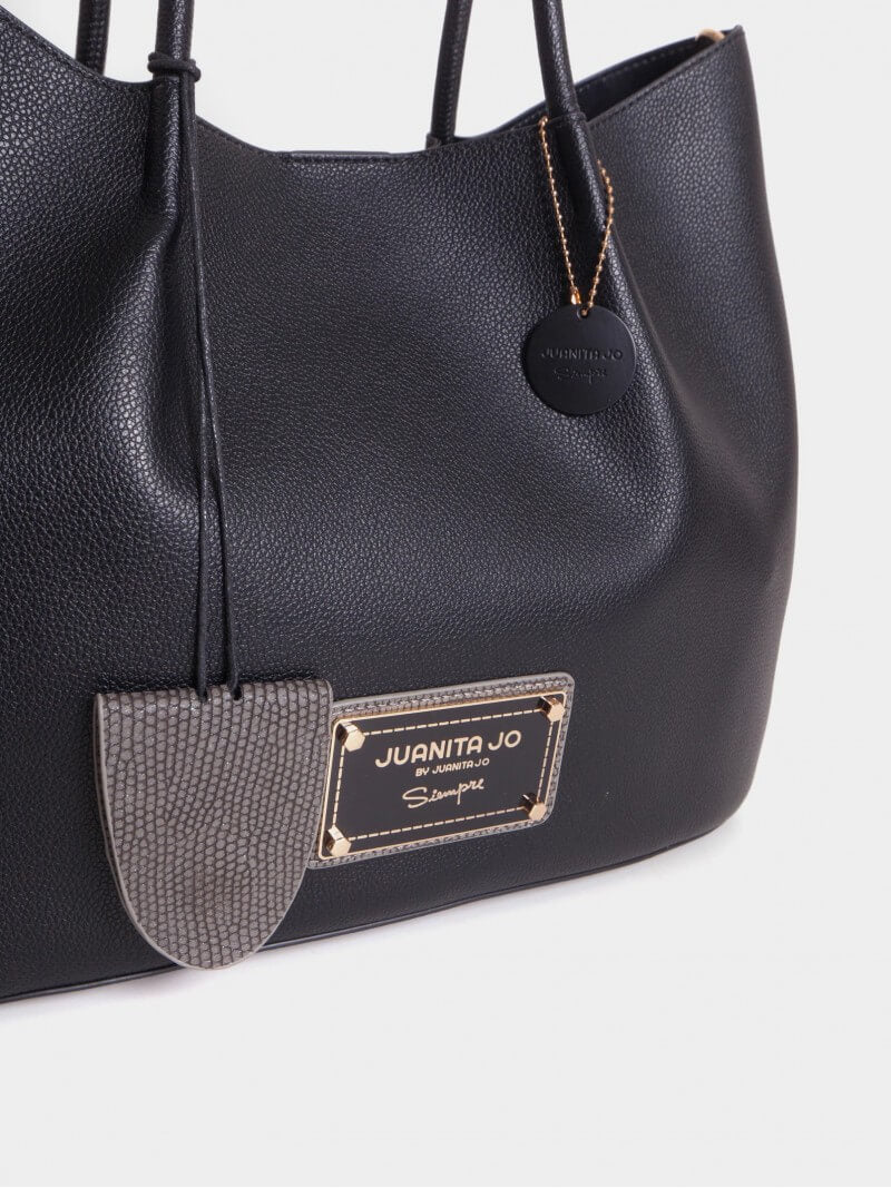 Cartera Shopper Negra Grande Alma