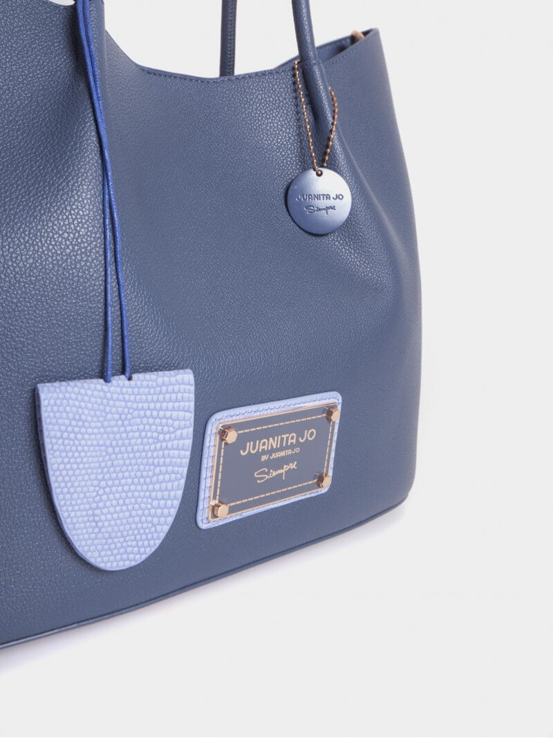 Cartera Shopper Azul Grande Alma