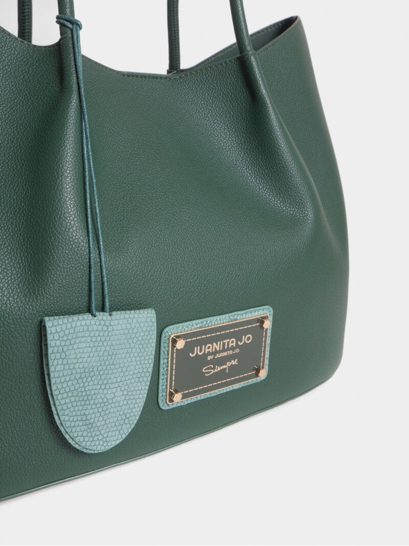 Cartera Shopper Verde Grande Alma