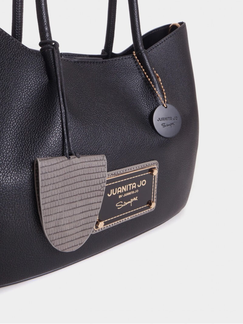 Cartera Shopper Negra Mediana Alma