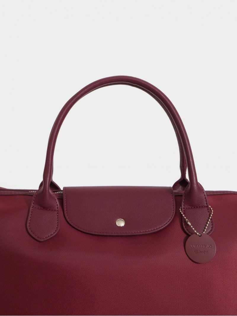 Cartera Mediana Tipo Maletín Bordó Mara