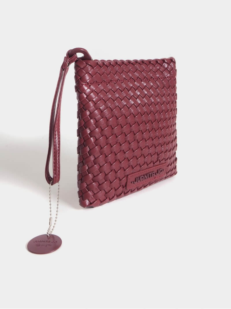 Pouch Cuadrada Bordó Lazo