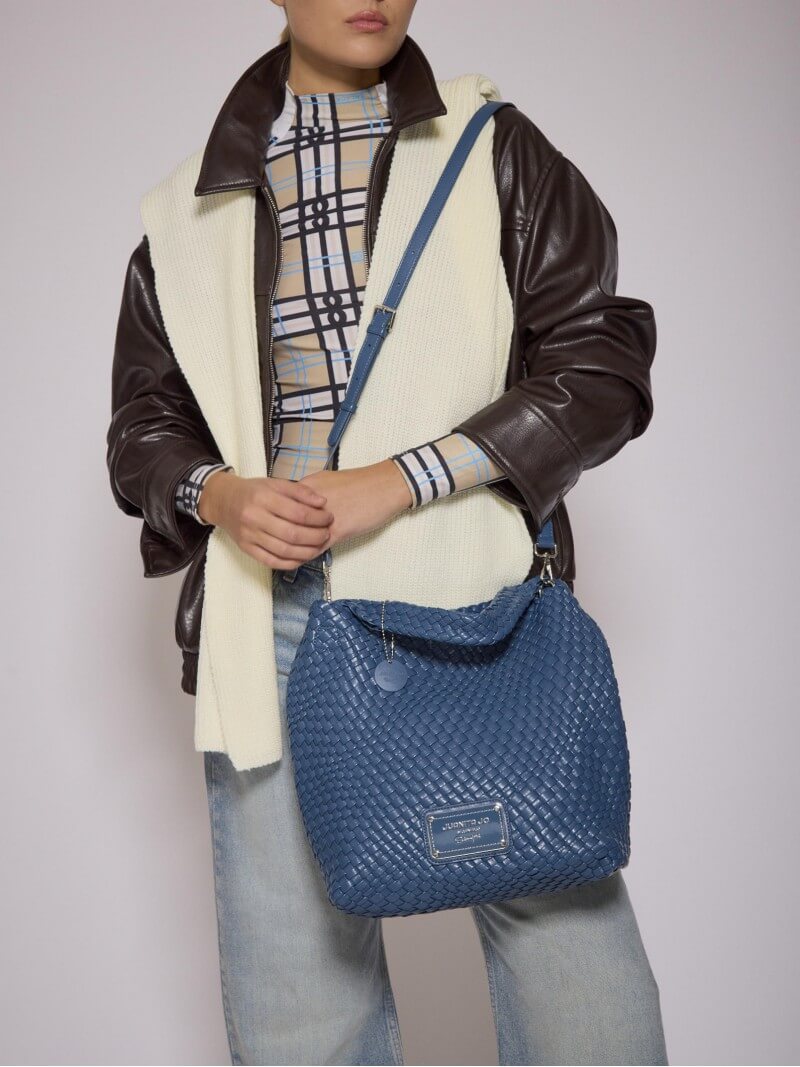 Cartera Mediana Azul Lazo