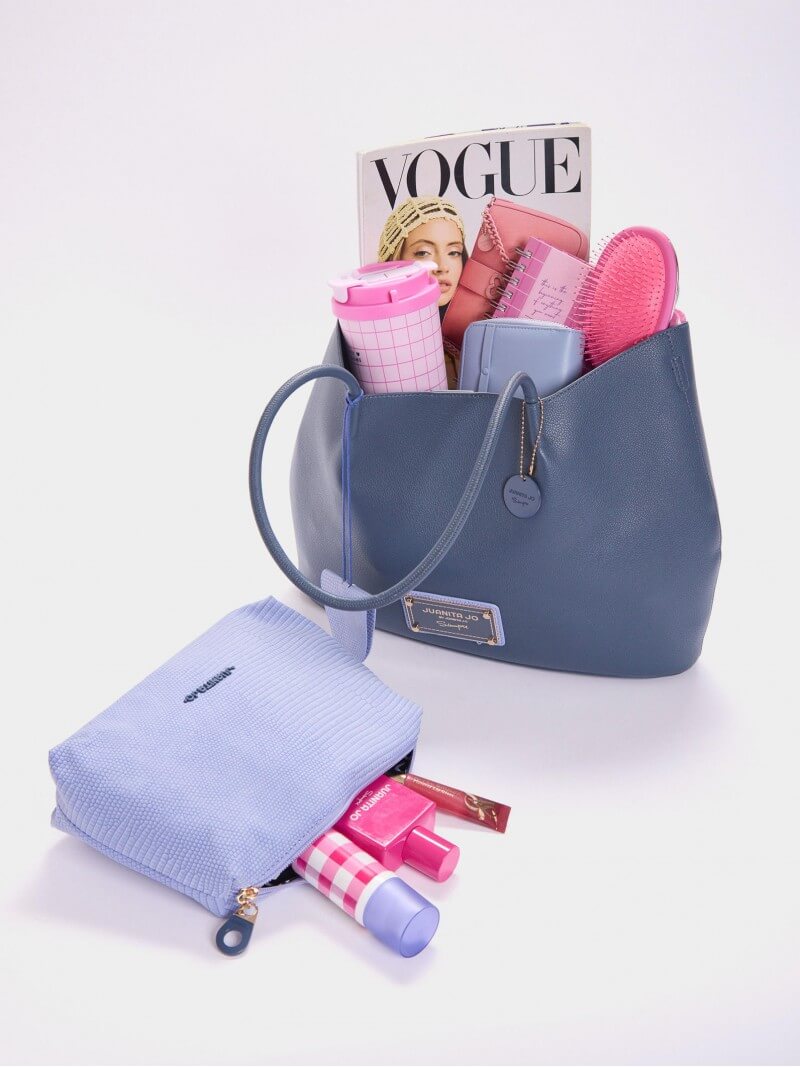 Cartera Shopper Azul Grande Alma