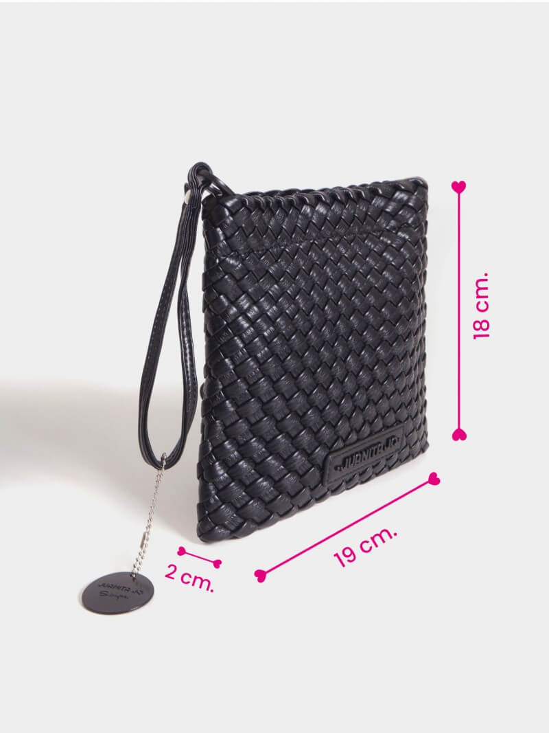 Pouch Cuadrado Negro Lazo