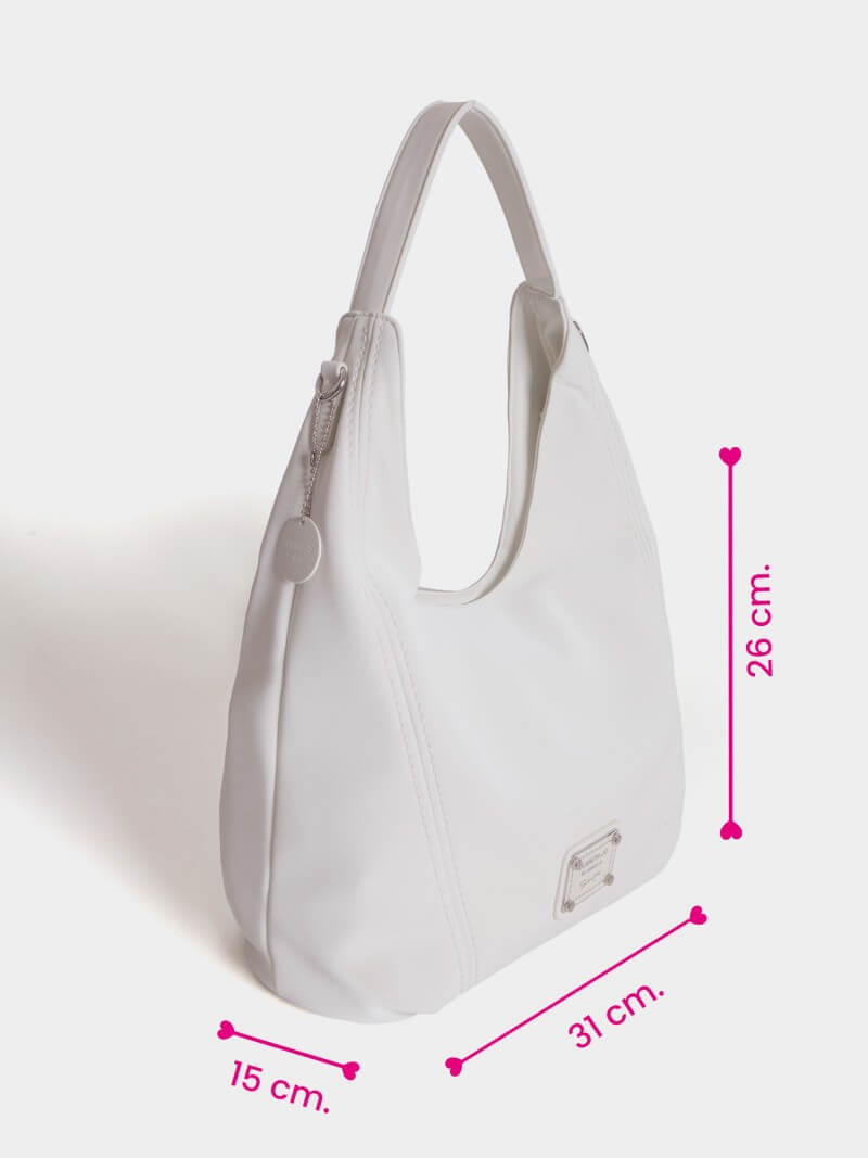 Cartera Tipo Hobo Blanca Mediana Nala