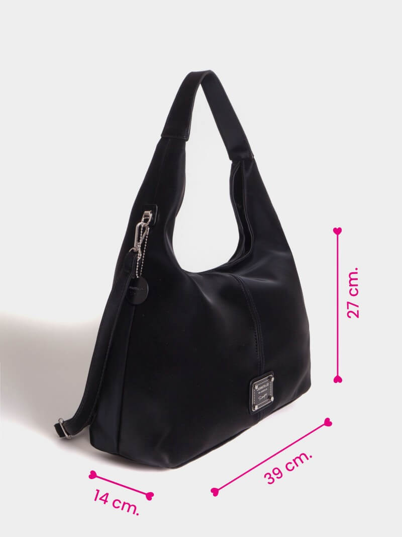 Cartera Negra Tipo Hobo Grande Nala