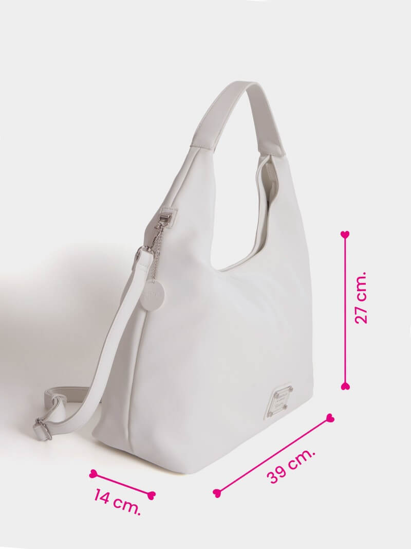 Cartera Tipo Hobo Blanca Grande Nala