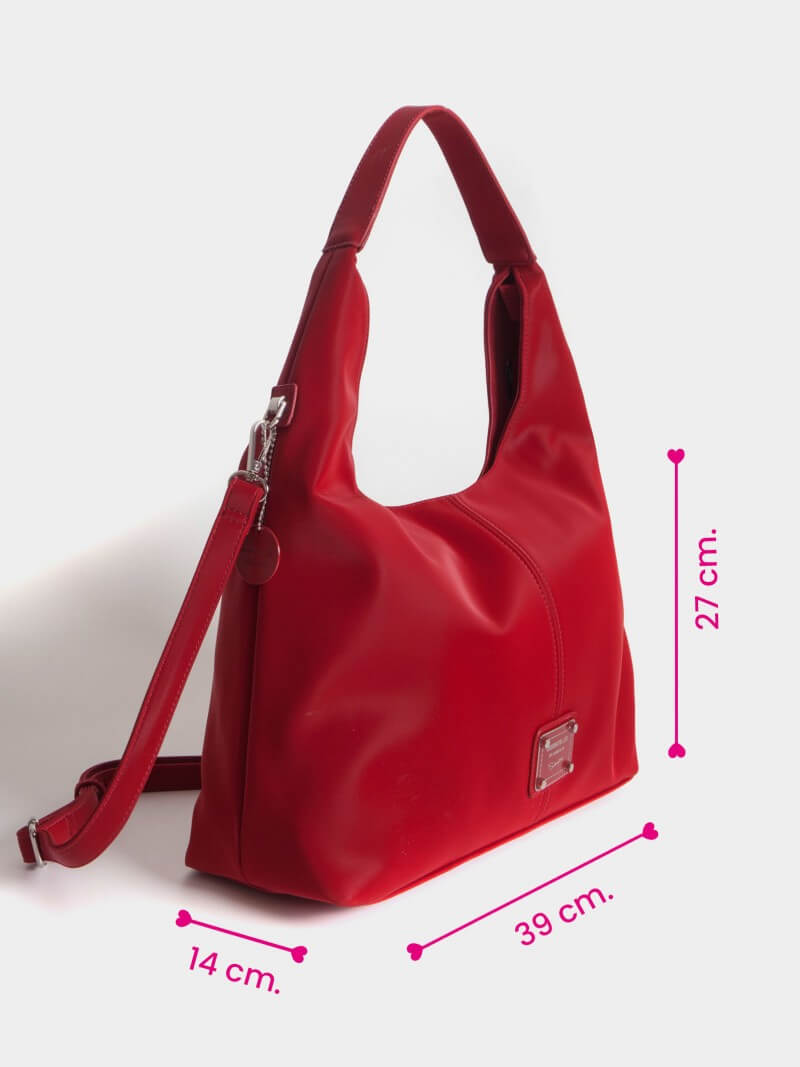 Cartera Tipo Hobo Roja Grande Nala