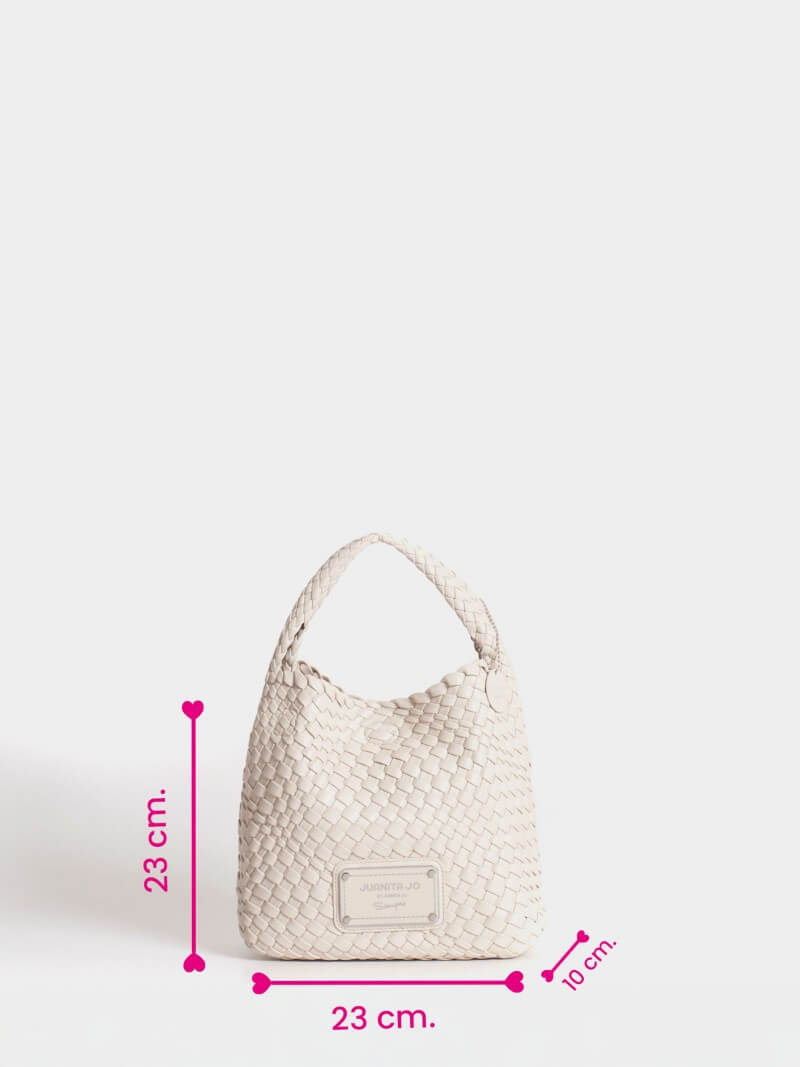 Cartera Chica Color Crema Lazo