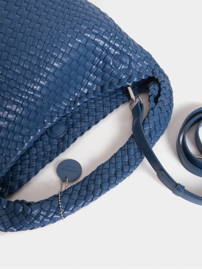 Set Lazo: Cartera Mediana + Sobre Pouch Rectangular Azul