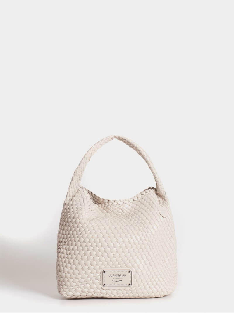 Set Lazo: Cartera Mediana + Sobre Pouch Rectangular Crema