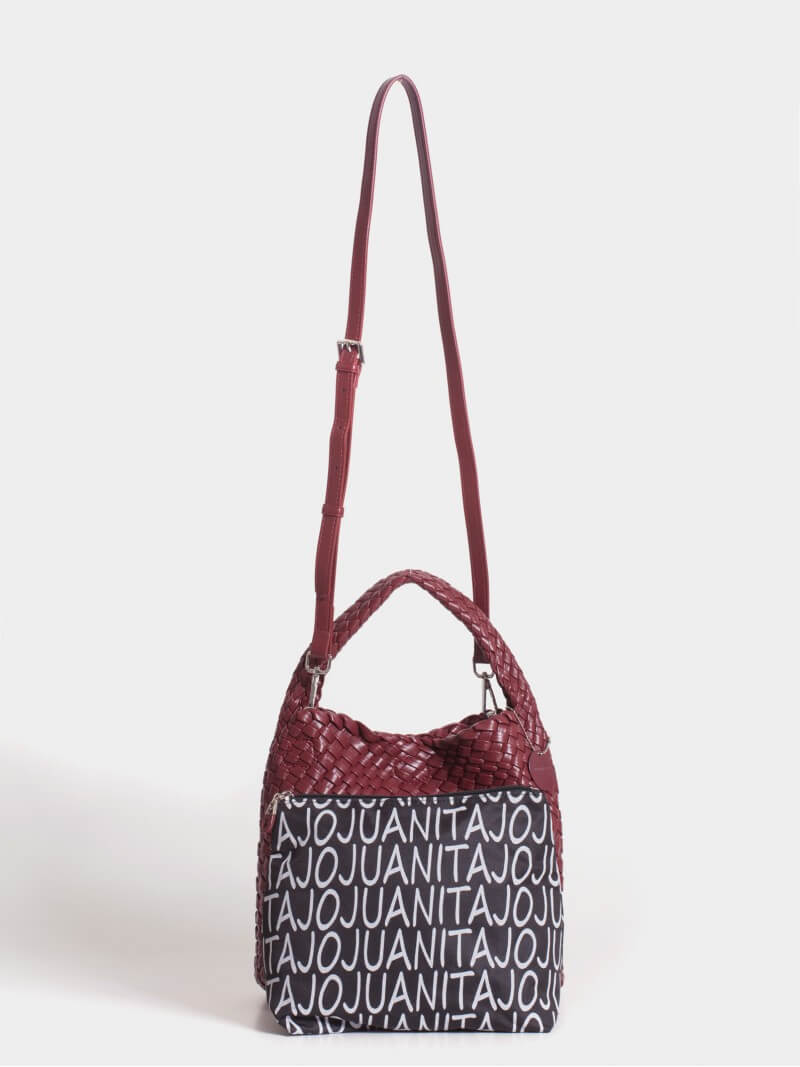 Set Lazo: Cartera Chica + Sobre Pouch Cuadrado Bordó