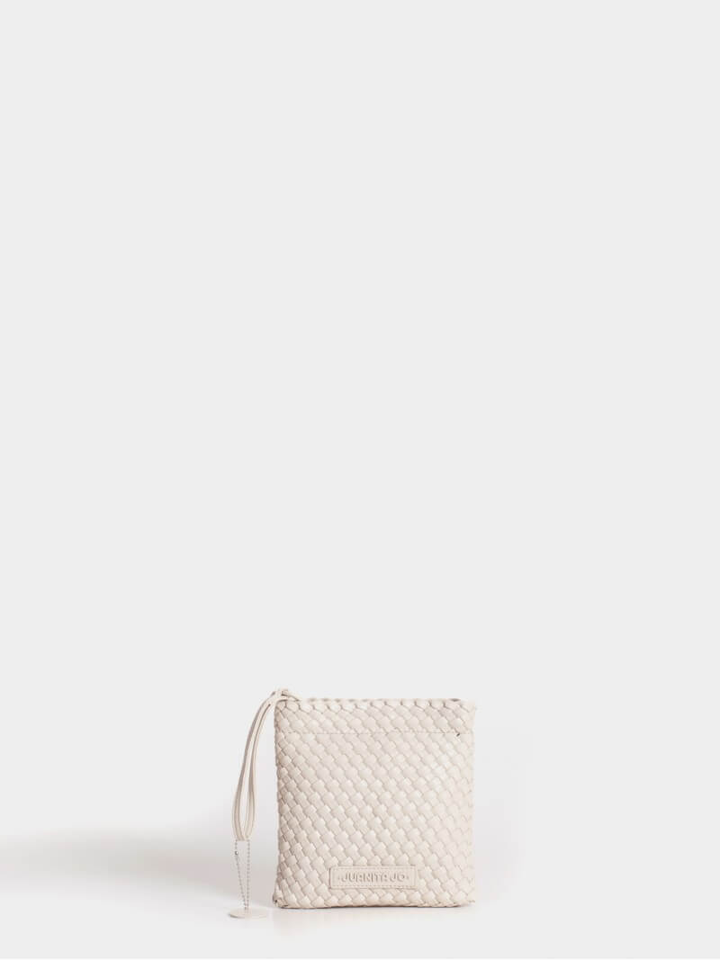 Set Lazo: Cartera Chica + Sobre Pouch Cuadrado Crema