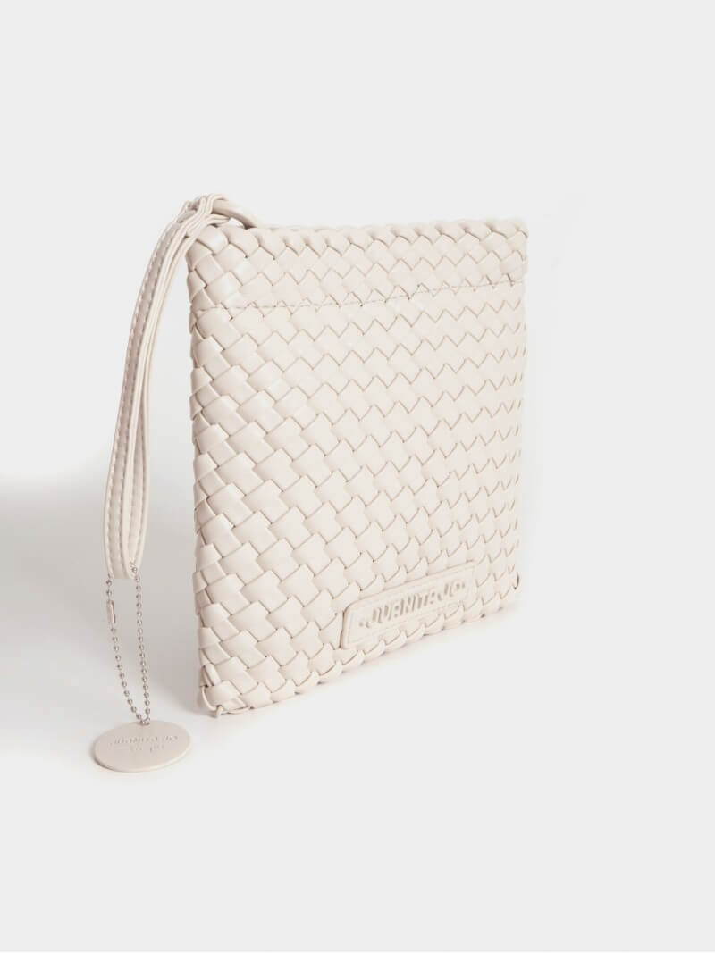 Set Lazo: Cartera Chica + Sobre Pouch Cuadrado Crema