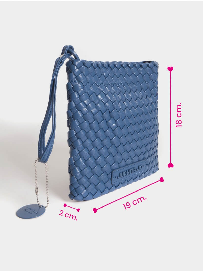 Set Lazo: Cartera Chica + Sobre Pouch Cuadrado Azul