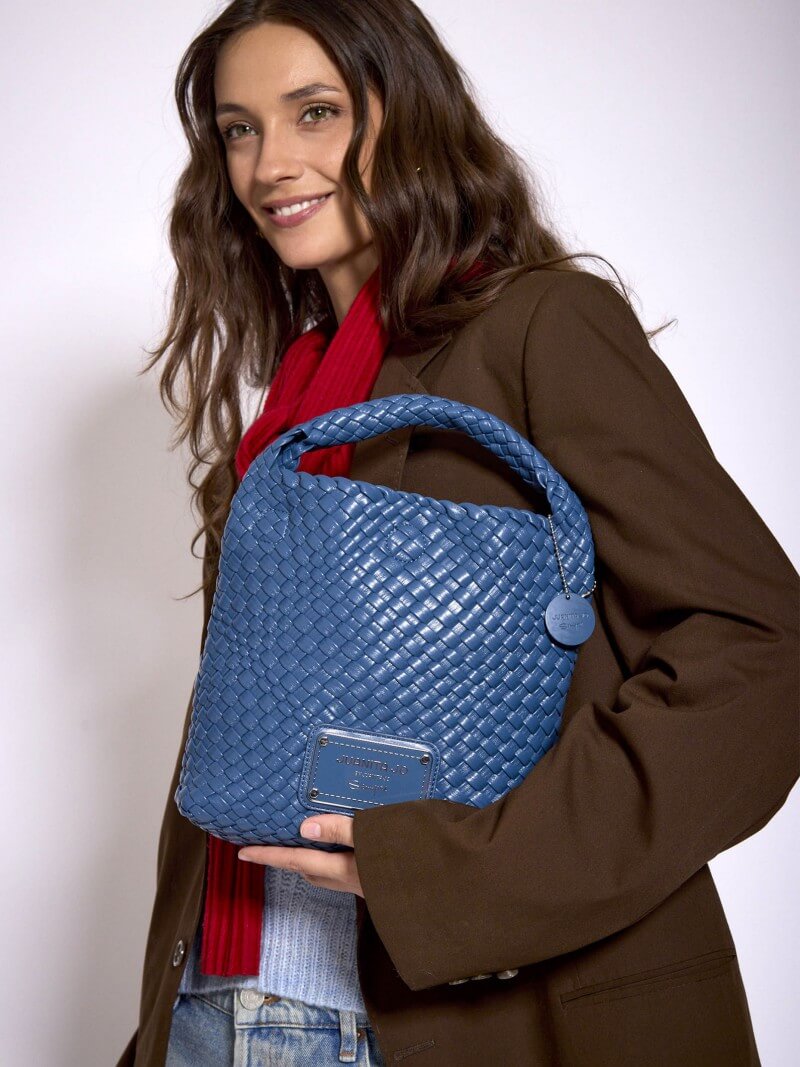 Cartera Azul Chica Lazo