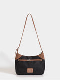 Cartera De Hombro Denim Jessie Negro Y Suela