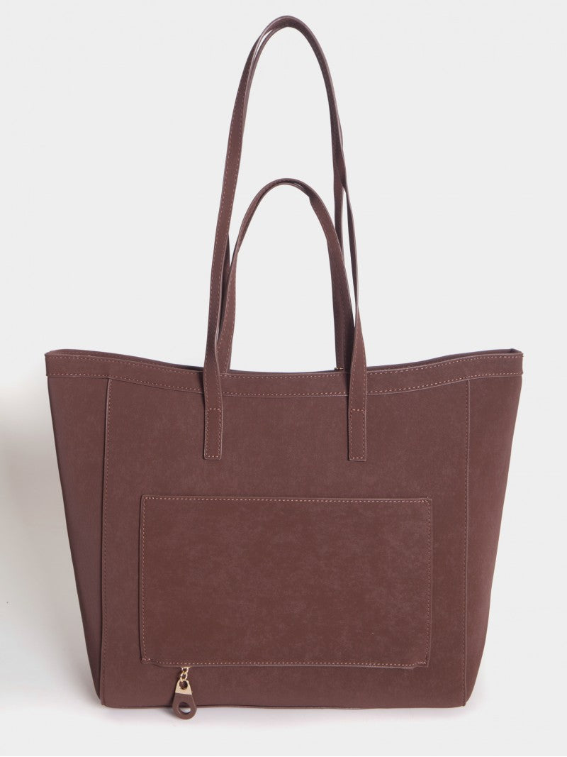 Cartera Jana Con Doble Asa Marrón