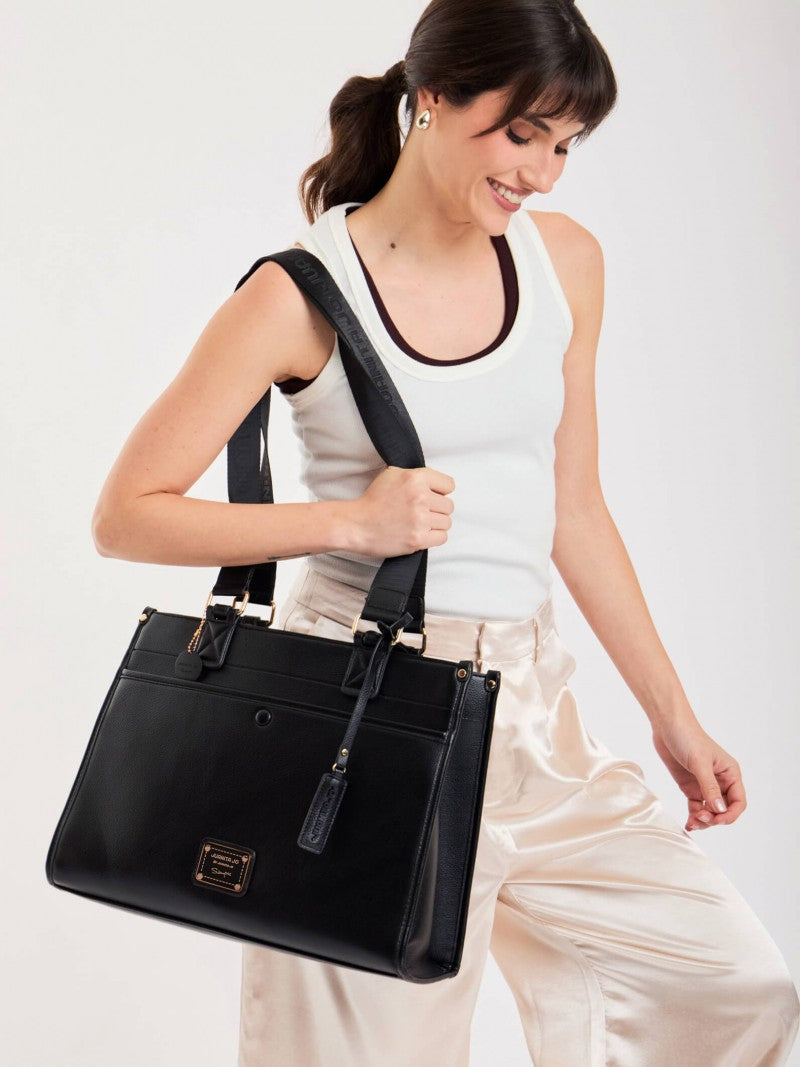 Cartera Tipo Maletín Madrid Negro